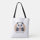 Schattige panda met koffie tote bag (Achterkant)