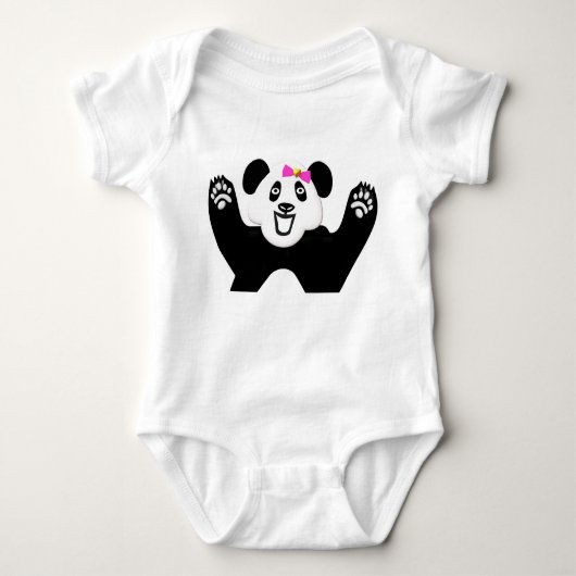 Schattige Panda met roze Bow Romper (Voorkant)