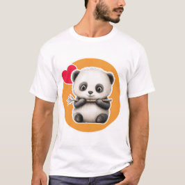 Schattige panda met zijn bamboestok t-shirt