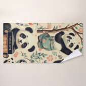 Schattige  Panda naadloos schilderen Badhanddoek (Badhanddoek)