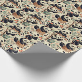 Schattige  Panda naadloos schilderen Cadeaupapier (Hoek)