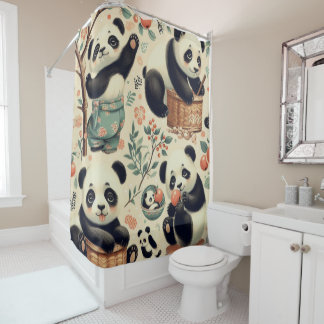 Schattige  Panda naadloos schilderen Douchegordijn
