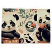 Schattige  Panda naadloos schilderen Groot Cadeauzakje (Achterkant)