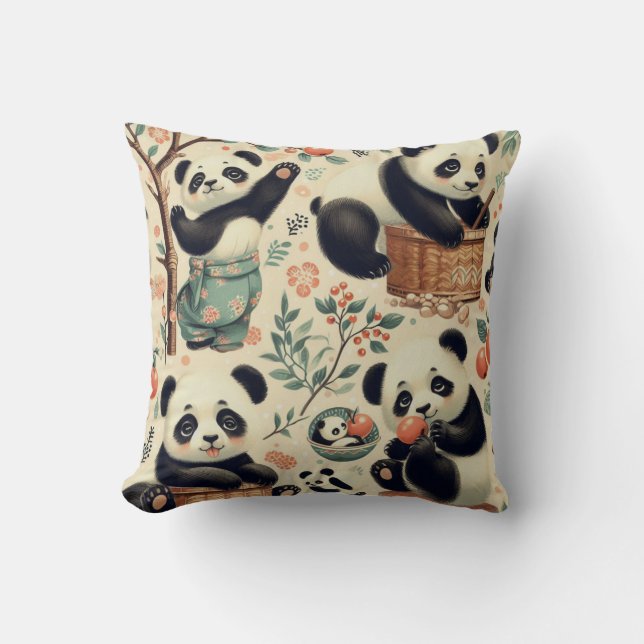 Schattige  Panda naadloos schilderen Kussen (Voorkant)