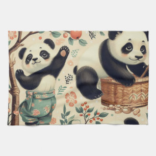 Schattige Panda naadloos schilderen Theedoek