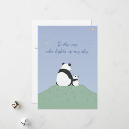 Schattige Panda Onder Sterren Feestdagenkaart