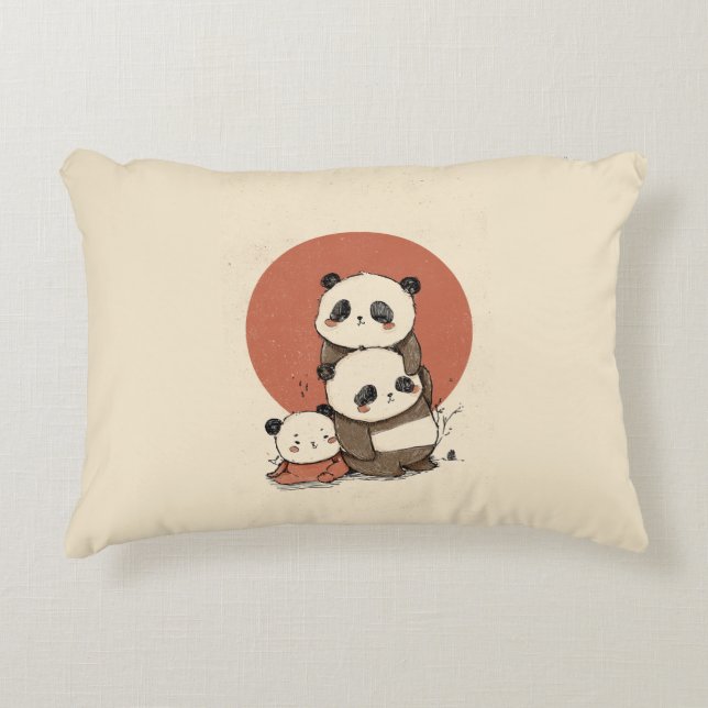 Schattige panda-ontwerp accent kussen (Voorkant)