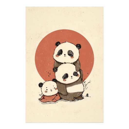 Schattige panda-ontwerp foto afdruk (Voorkant)