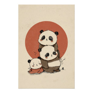 Schattige panda-ontwerp perfect poster