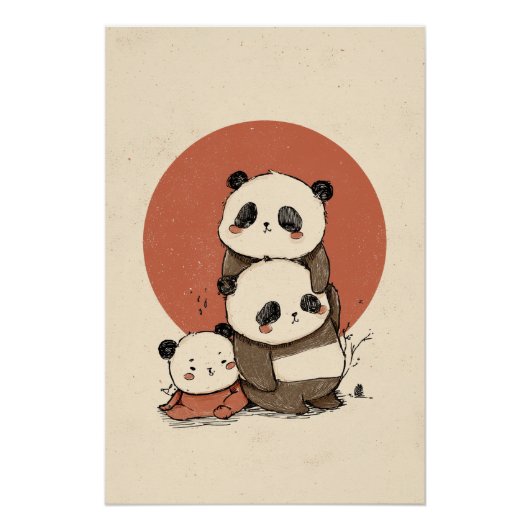 Schattige panda-ontwerp perfect poster (Voorkant)