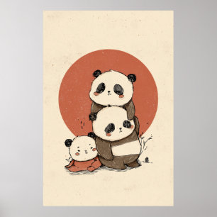 Schattige panda-ontwerp poster