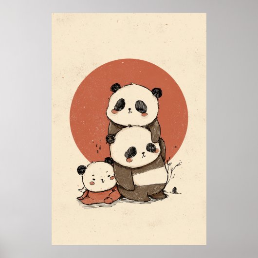 Schattige panda-ontwerp poster (Voorkant)