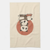 Schattige panda-ontwerp theedoek (Verticaal)
