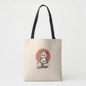 Schattige panda-ontwerp tote bag (Voorkant)