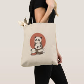 Schattige panda-ontwerp tote bag (Dichtbij)