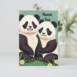Schattige Panda Paar Bedankkaart