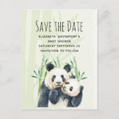 Schattige Panda Paar Save the Date Baby shower Uitnodiging Briefkaart (Voorkant)