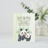 Schattige Panda Paar Save the Date Baby shower Uitnodiging Briefkaart (Staand voorkant)