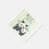 Schattige Panda Pair & Bamboe Waterverf Baby showe Servet (Hoek)