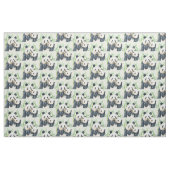 Schattige Panda Pair & Bamboe Waterverf Pattern Stof (Fat Quarter)