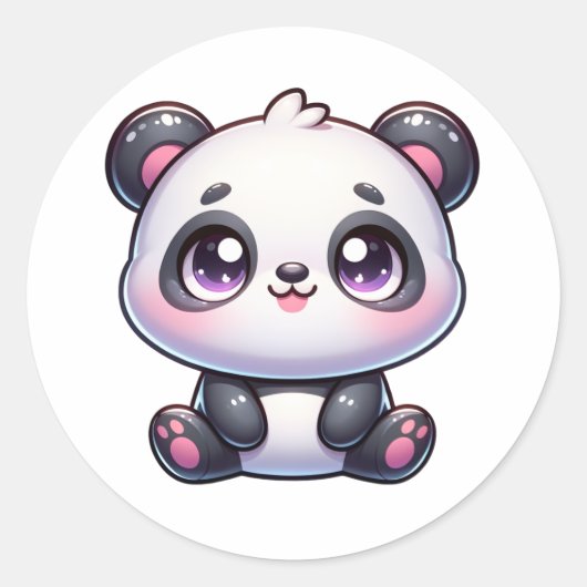 Schattige Panda Pal kawaii Ronde Sticker (Voorkant)