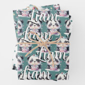 Schattige Panda Patroon Verjaardag Jongen Groen Inpakpapier Vel (In situ)