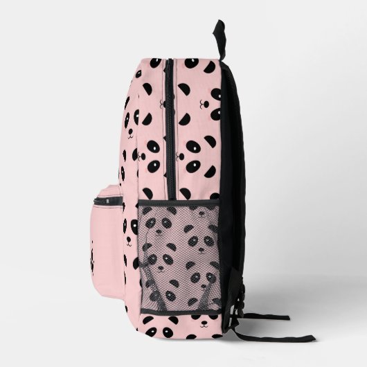 Schattige Panda Pattern Aangepaste naam Girly Pink Bedrukte Rugzak (Rechts)