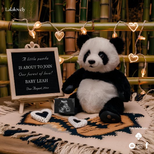 Schattige Panda Plushie zwangerschapsaankondiging Feestdagenkaart