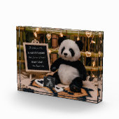 Schattige Panda Plushie zwangerschapsaankondiging Fotoblokken (Rechts)