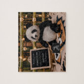Schattige Panda Plushie zwangerschapsaankondiging Legpuzzel (Verticaal)