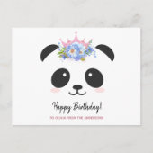 Schattige panda-prinses Happy Birthday persoonlijk Briefkaart (Voorkant)