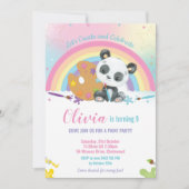 Schattige Panda Regenboog Art Paint Verjaardagsfee Kaart (Voorkant)