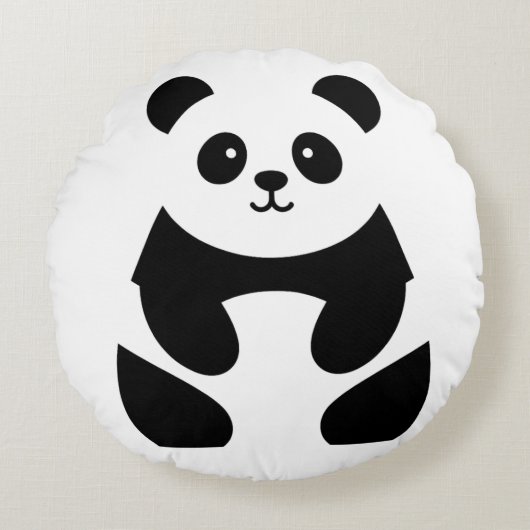 schattige panda rond kussen (Voorkant)