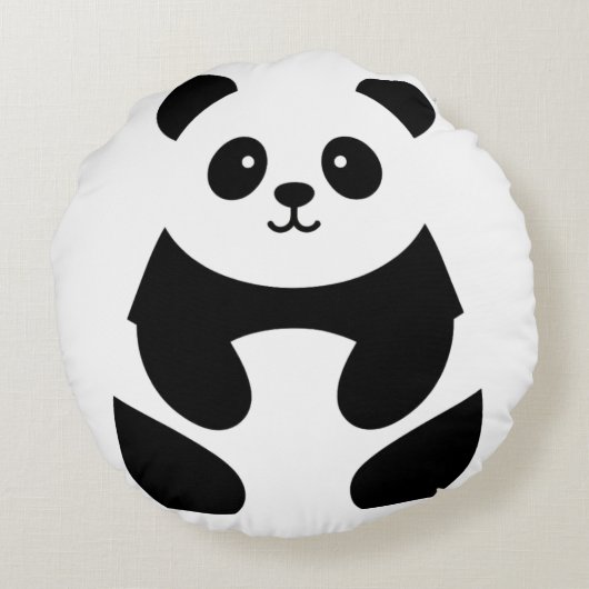schattige panda rond kussen (Achterkant)