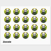 Schattige panda ronde sticker (Vel)