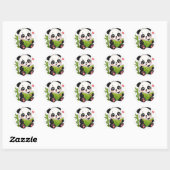 schattige panda ronde sticker (Vel)