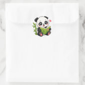 schattige panda ronde sticker (Tas)
