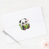 schattige panda ronde sticker (Envelop)