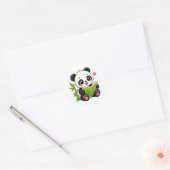 schattige panda ronde sticker (Envelop)