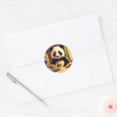 schattige panda ronde sticker (Envelop)