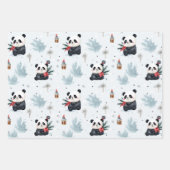 Schattige Panda Santa Winter vakantiepatroon Inpakpapier Vel (Voorkant)