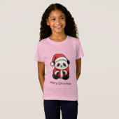 Schattige Panda Sinterklaas Kerstmis T-shirt (Voorkant volledig)