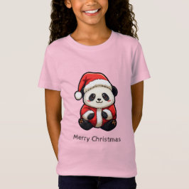 Schattige Panda Sinterklaas Kerstmis T-shirt