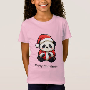 Schattige Panda Sinterklaas Kerstmis T-shirt