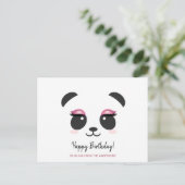 Schattige panda slaat Happy Birthday gepersonalise Briefkaart (Staand voorkant)