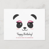 Schattige panda slaat Happy Birthday gepersonalise Briefkaart (Voorkant)