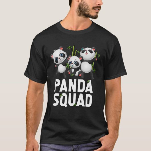 Schattige Panda Squad Panda Familie T Shirt (Voorkant)