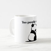 Schattige panda Te veel mensen buiten Mokken voor (Voorkant links)