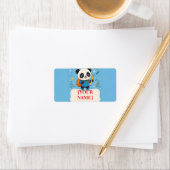 Schattige Panda Terug naar School Benodigdheden Etiket (Insitu)