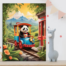 Schattige Panda Treinrit AI Kunst